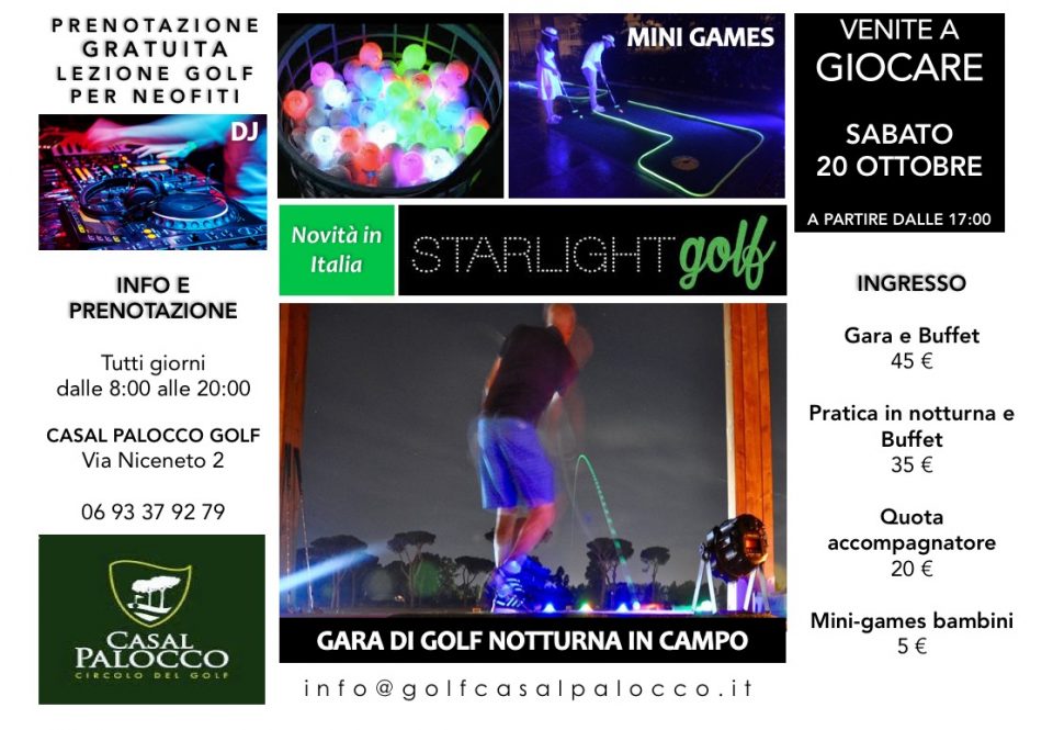 Locandina Trofeo Starlight Golf Casal Palocco-20 Octobre 2018